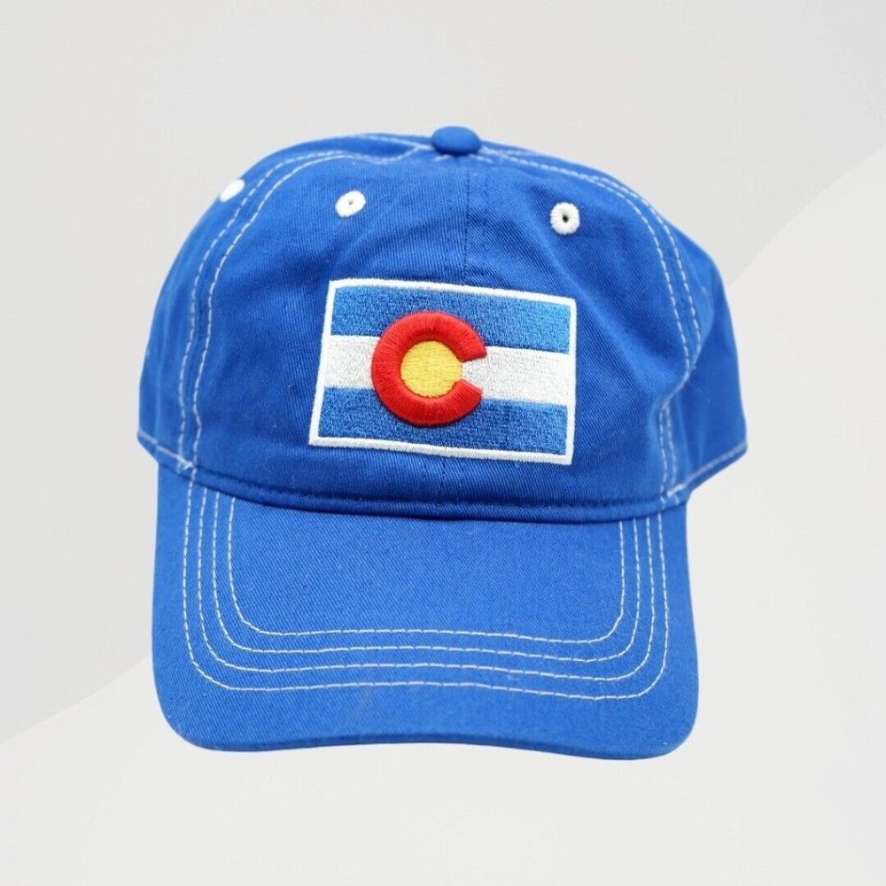 Colorado C Hat State Flag Embroidered Patch Adjustable Baseball Cap Blue